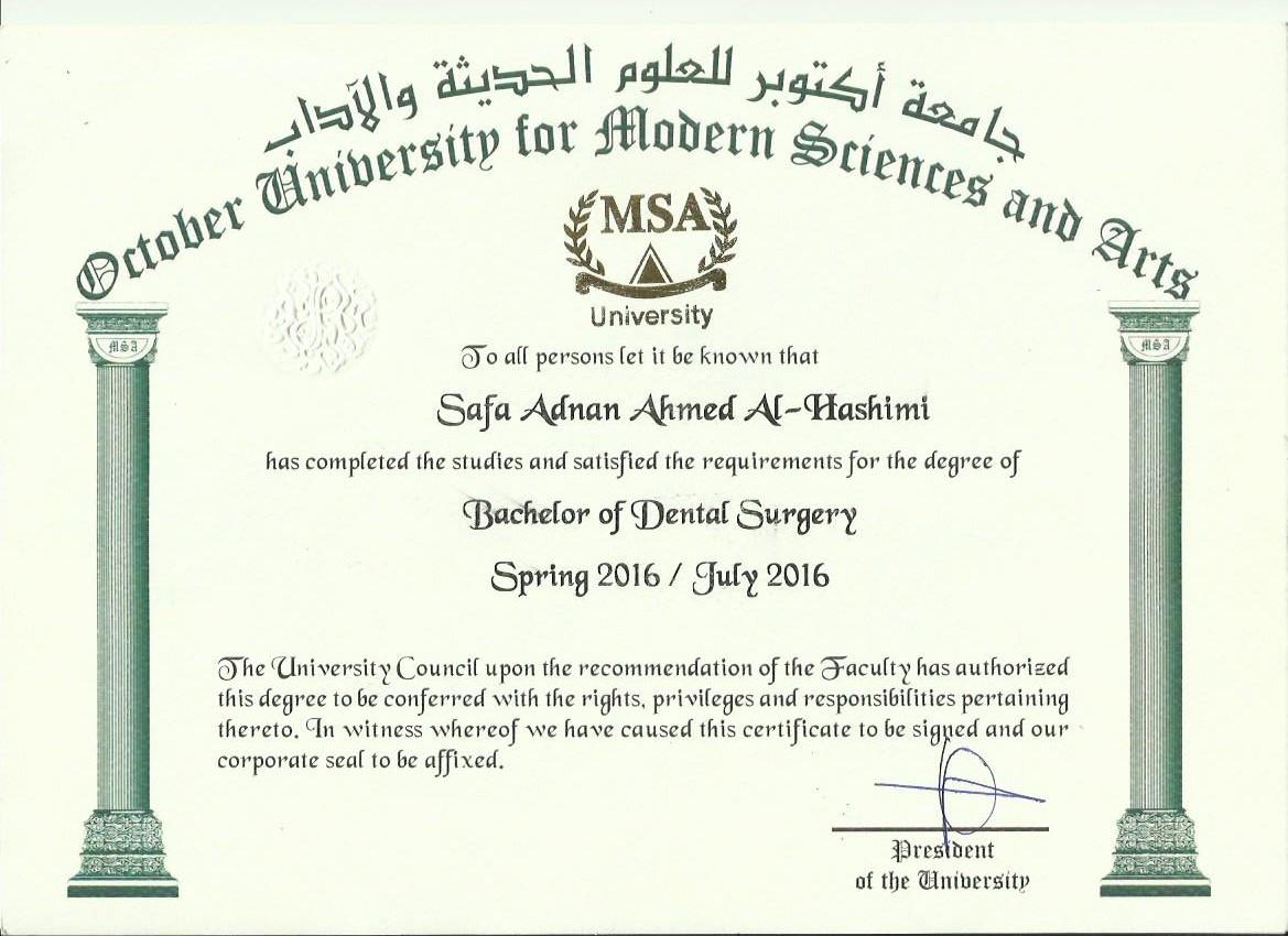 Bachelor of Dental Surgery